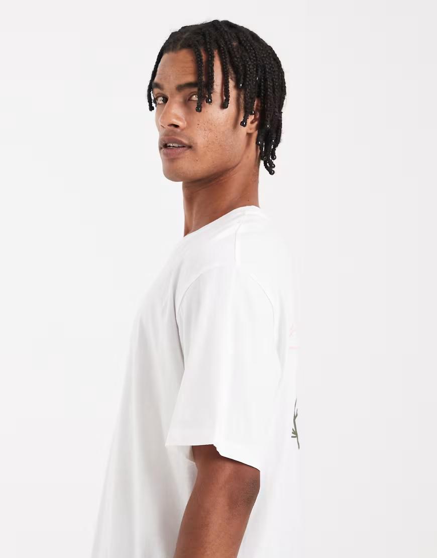 BIAŁY T-SHIRT PRINT OKRĄGŁY DEKOLT