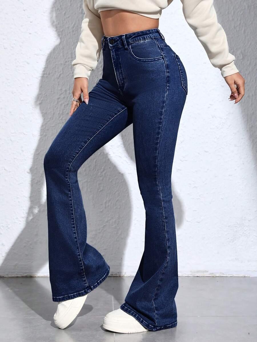 NIEBIESKIE SPODNIE JEANS DZWONY