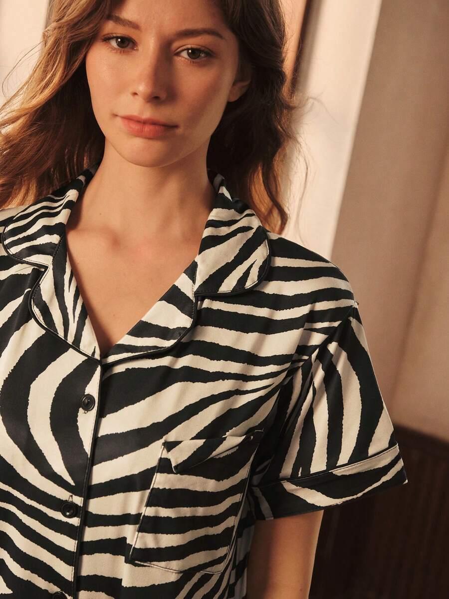 piżama koszula spodnie animal print