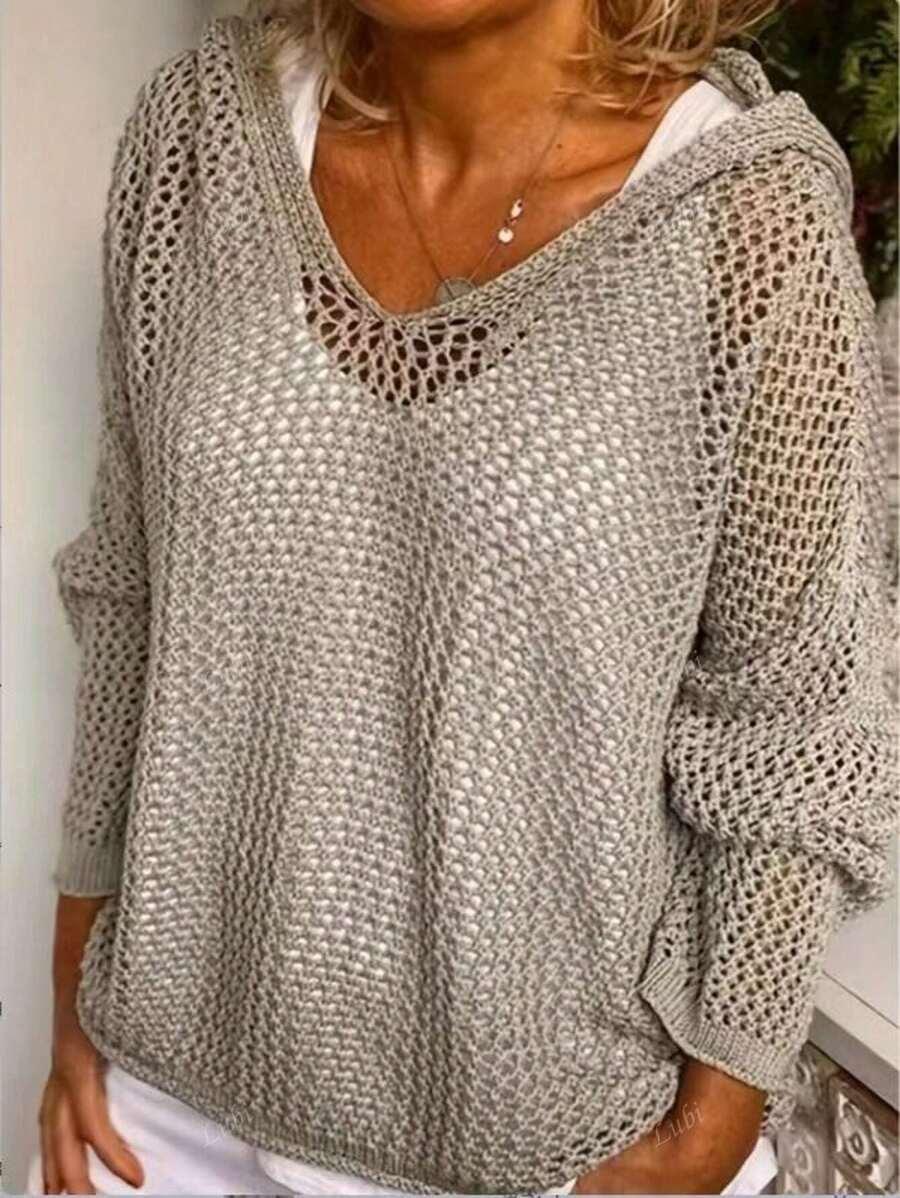 dzianinowy sweter kaptur