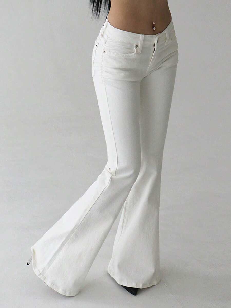 BIAŁE SPODNIE JEANS