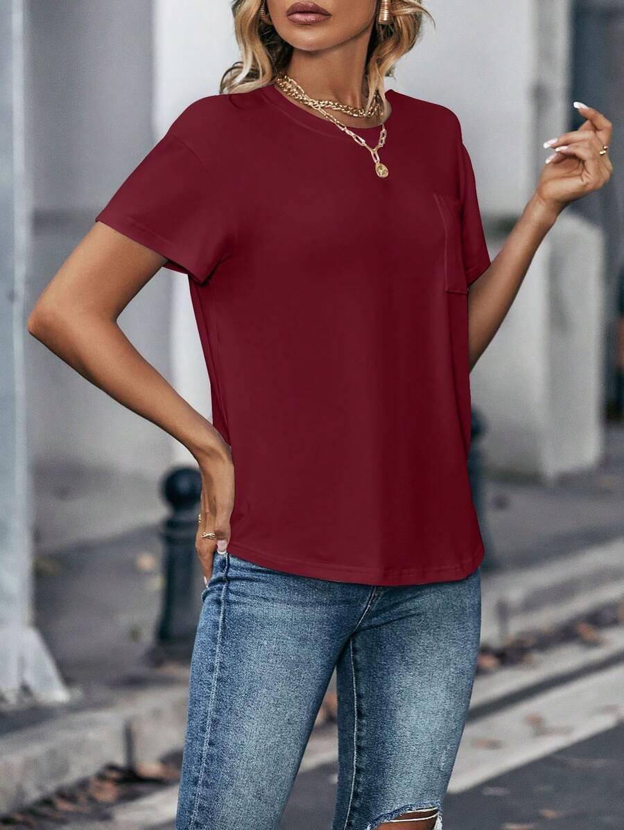 CZERWONY T-SHIRT CASUAL
