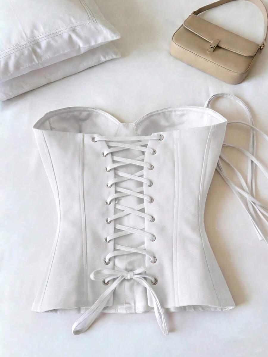 BIAŁY CROP TOP 