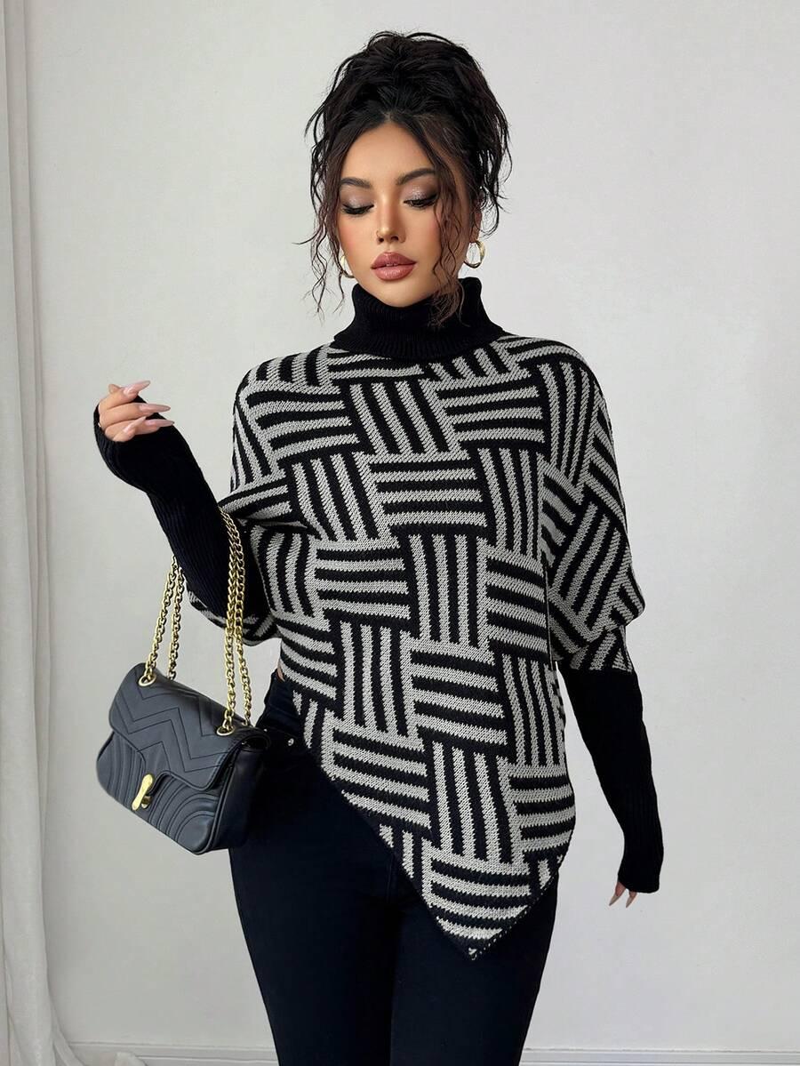czarny sweter golf 