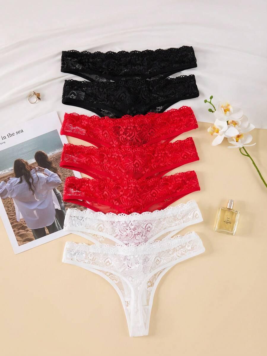 majtki stringi koronka 6-pack