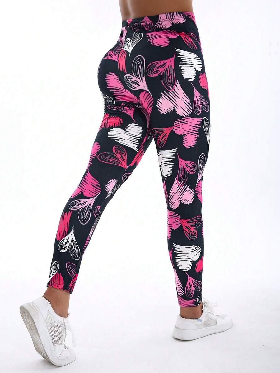 legginsy nadruk serca