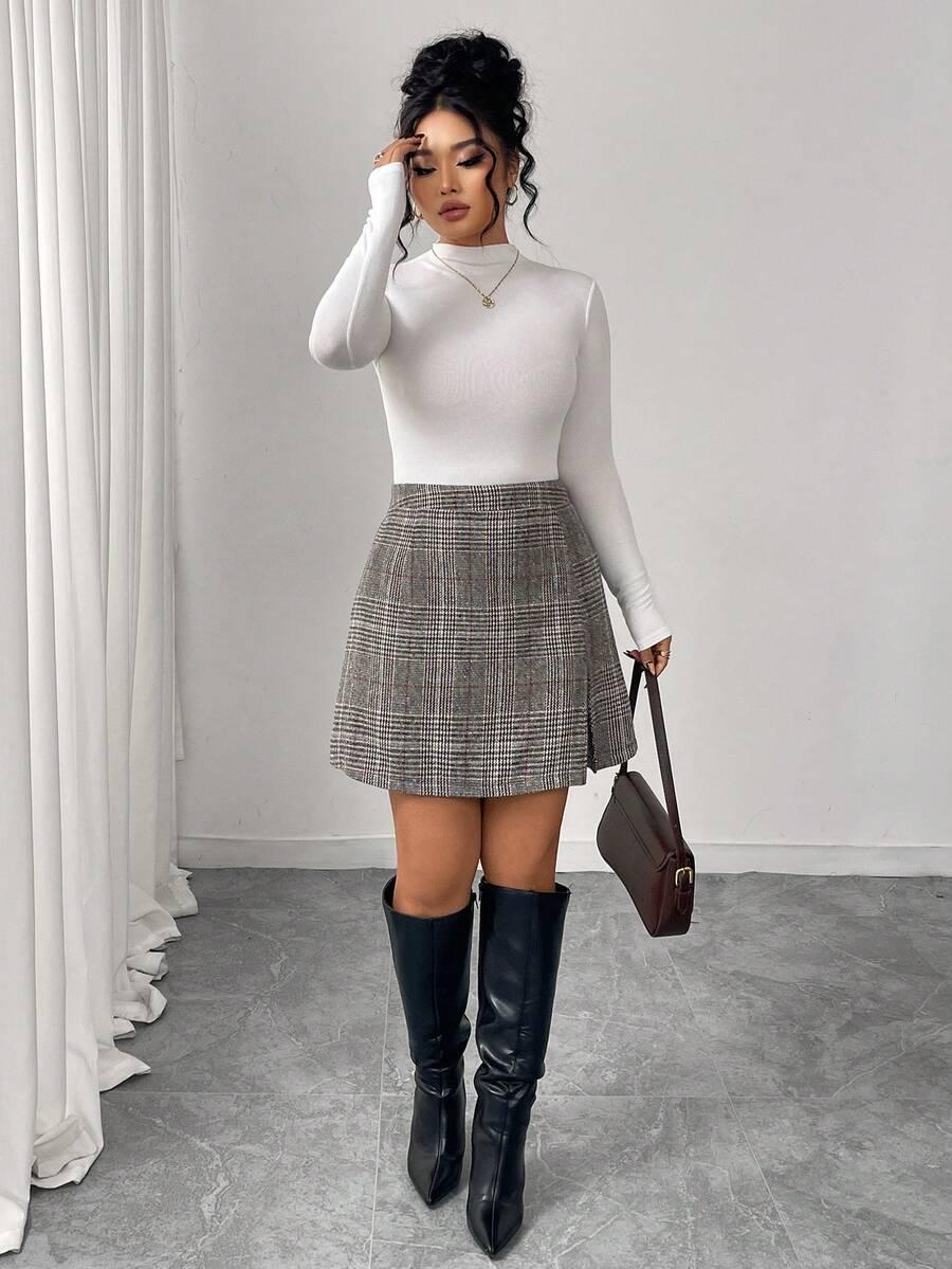 SZARA SPÓDNICA MINI