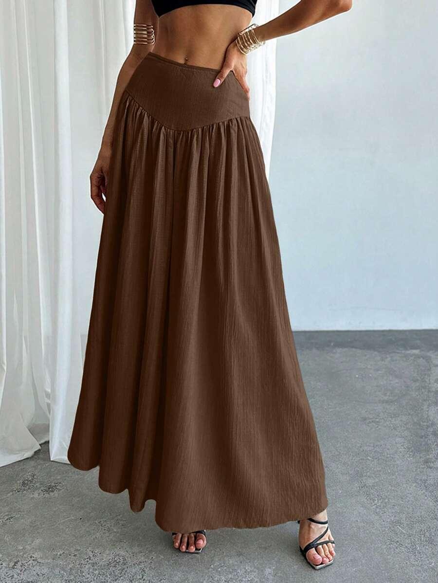 BRĄZOWA SPÓDNICA MAXI
