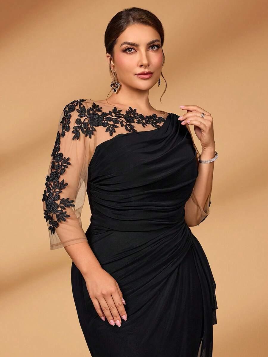 CZARNA MAXI SUKIENKA 