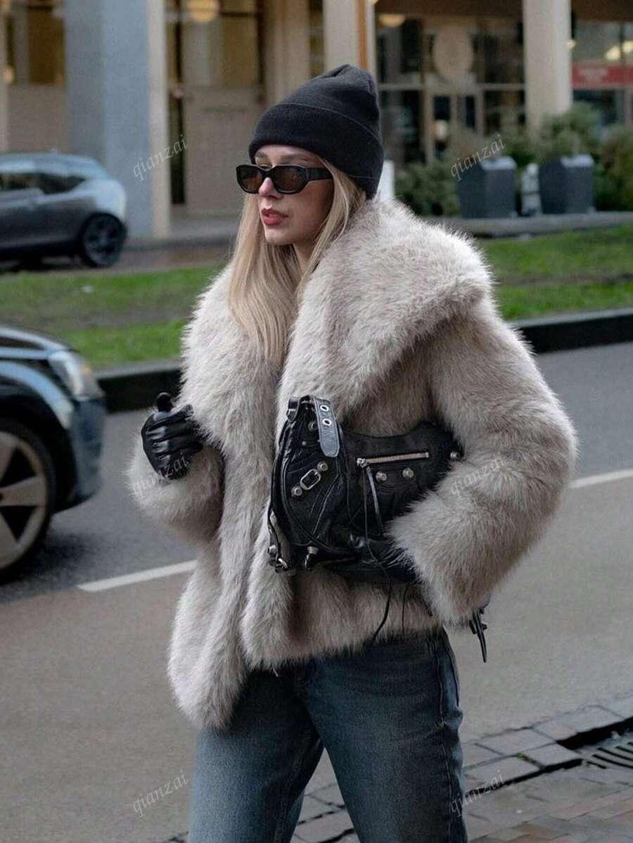 SZARE SZTUCZNE FUTRO