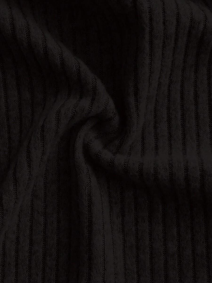 CZARNY KOMPLET SWETER SPODNIE 