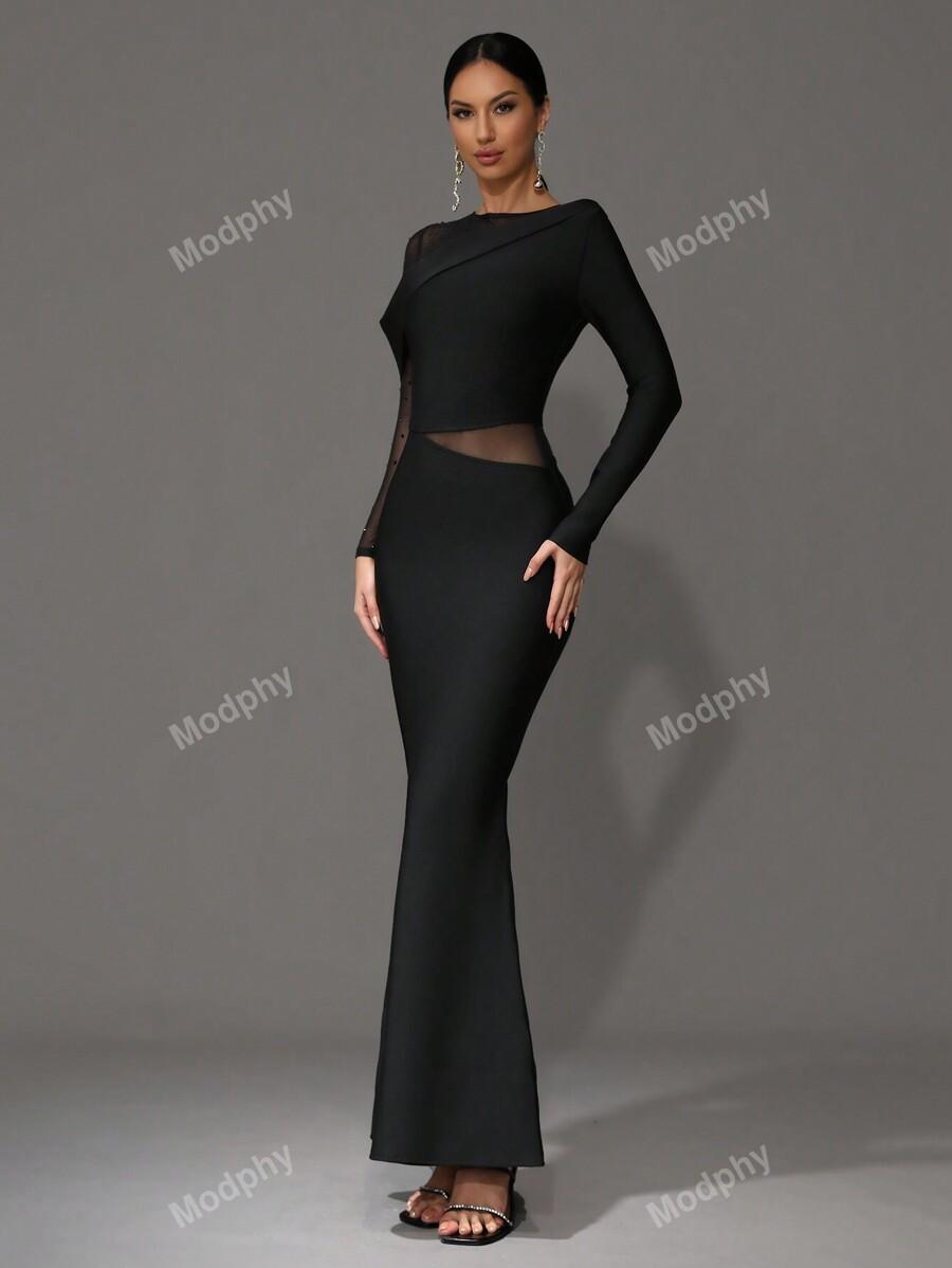 CZARNA SUKIENKA MAXI
