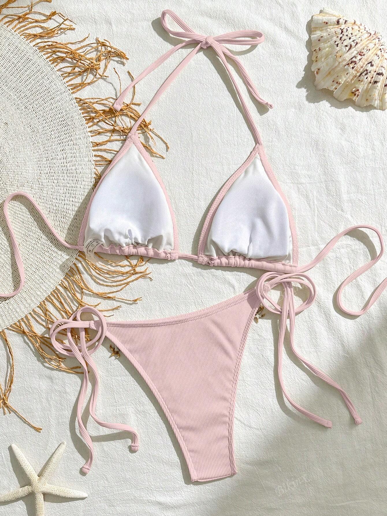 RÓŻOWA GÓRA OD BIKINI WIĄZANIE