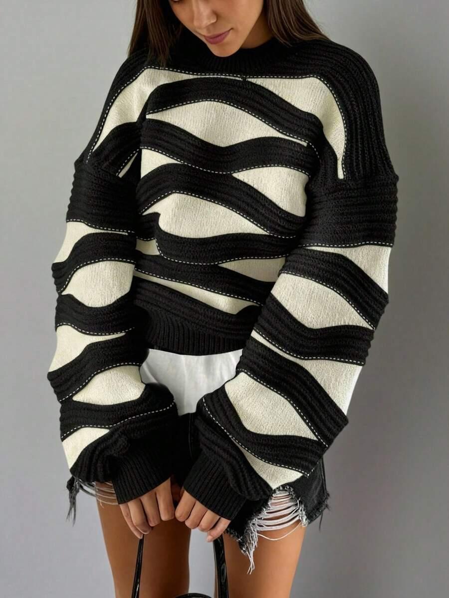 sweter kontrast casual