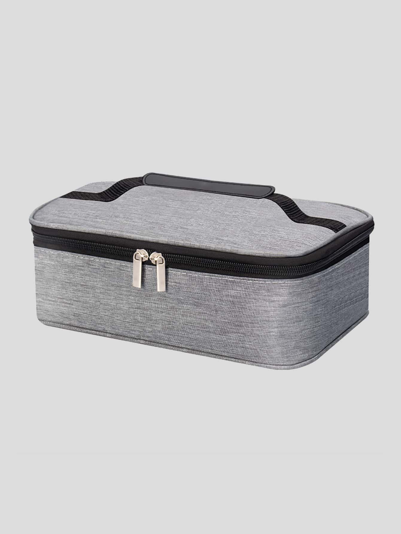szary lunch box zamek