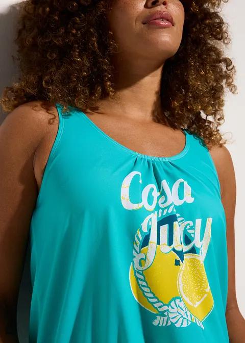 niebieska góra od bikini tankini