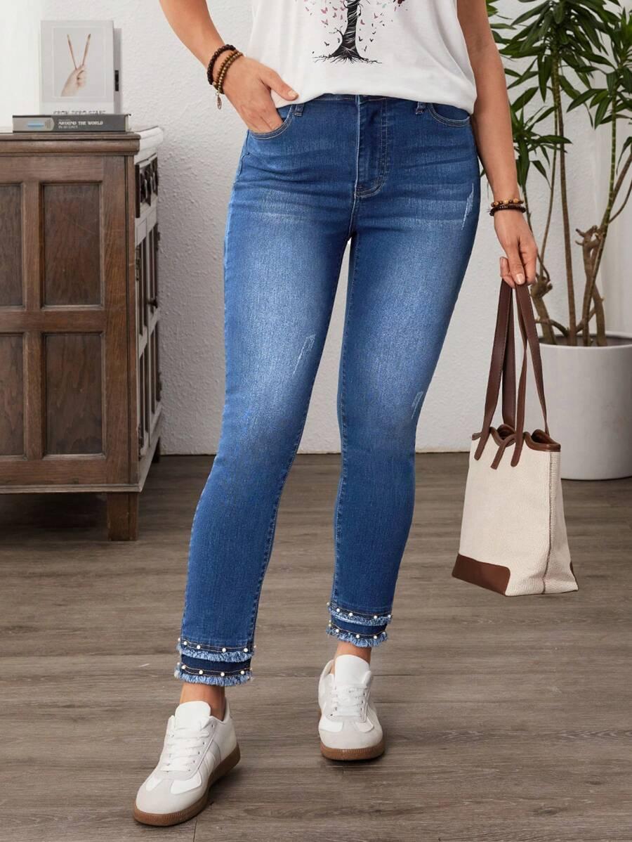 NIEBIESKIE SPODNIE JEANS RURKI