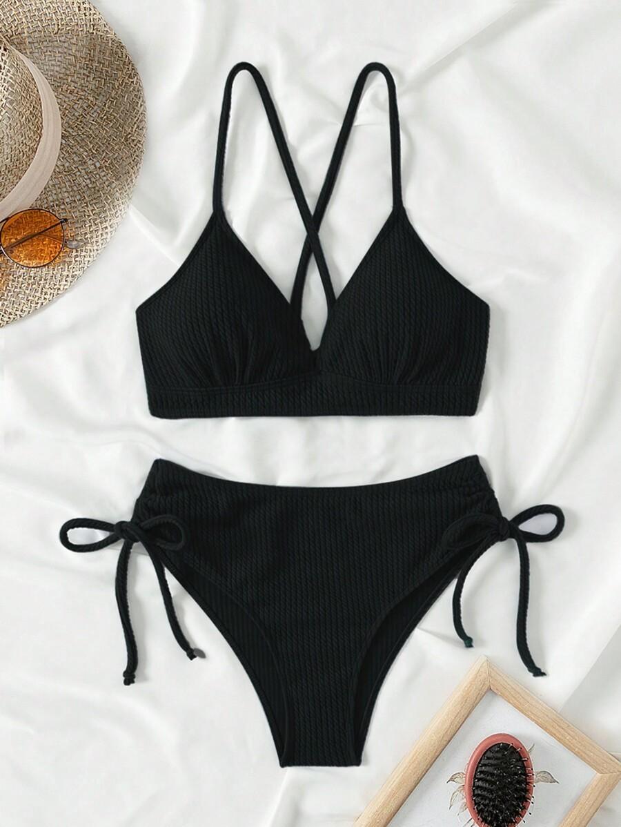 BIKINI DWUCZĘŚCIOWE Z ŚCIĄGANYM SZNUROWANIEM 