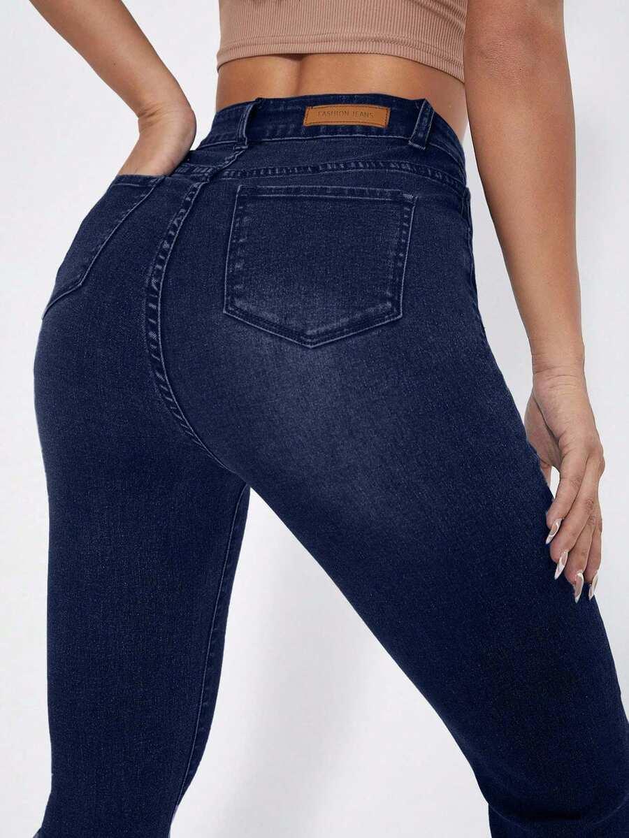 jeansowe spodnie dzwony