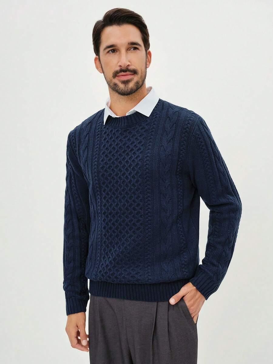 granatowy sweter wzór