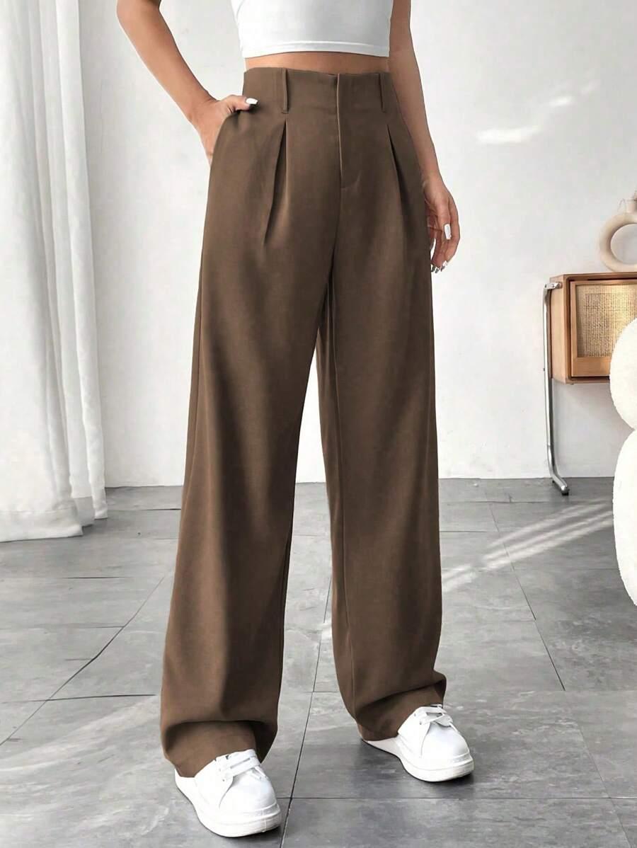 brązowe spodnie casual 