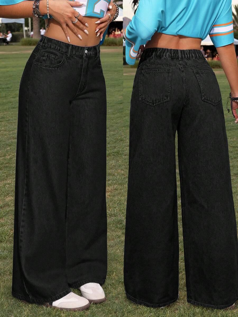 CZARNE SPODNIE JEANS