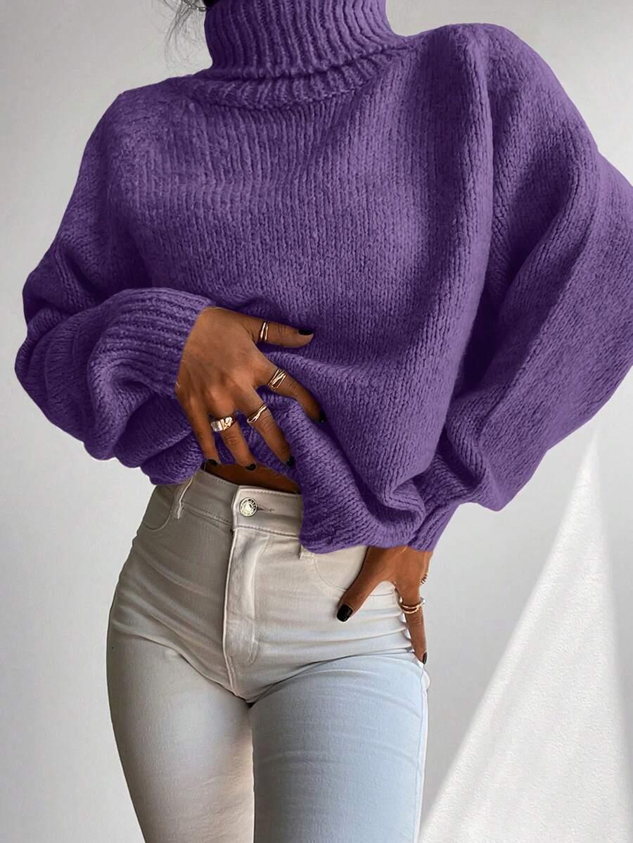 FIOLETOWY SWETER GOLF 