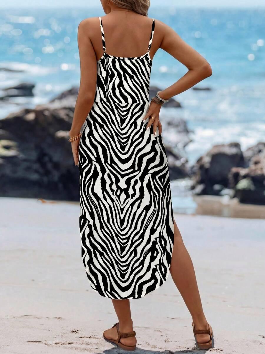 midi sukienka animal print