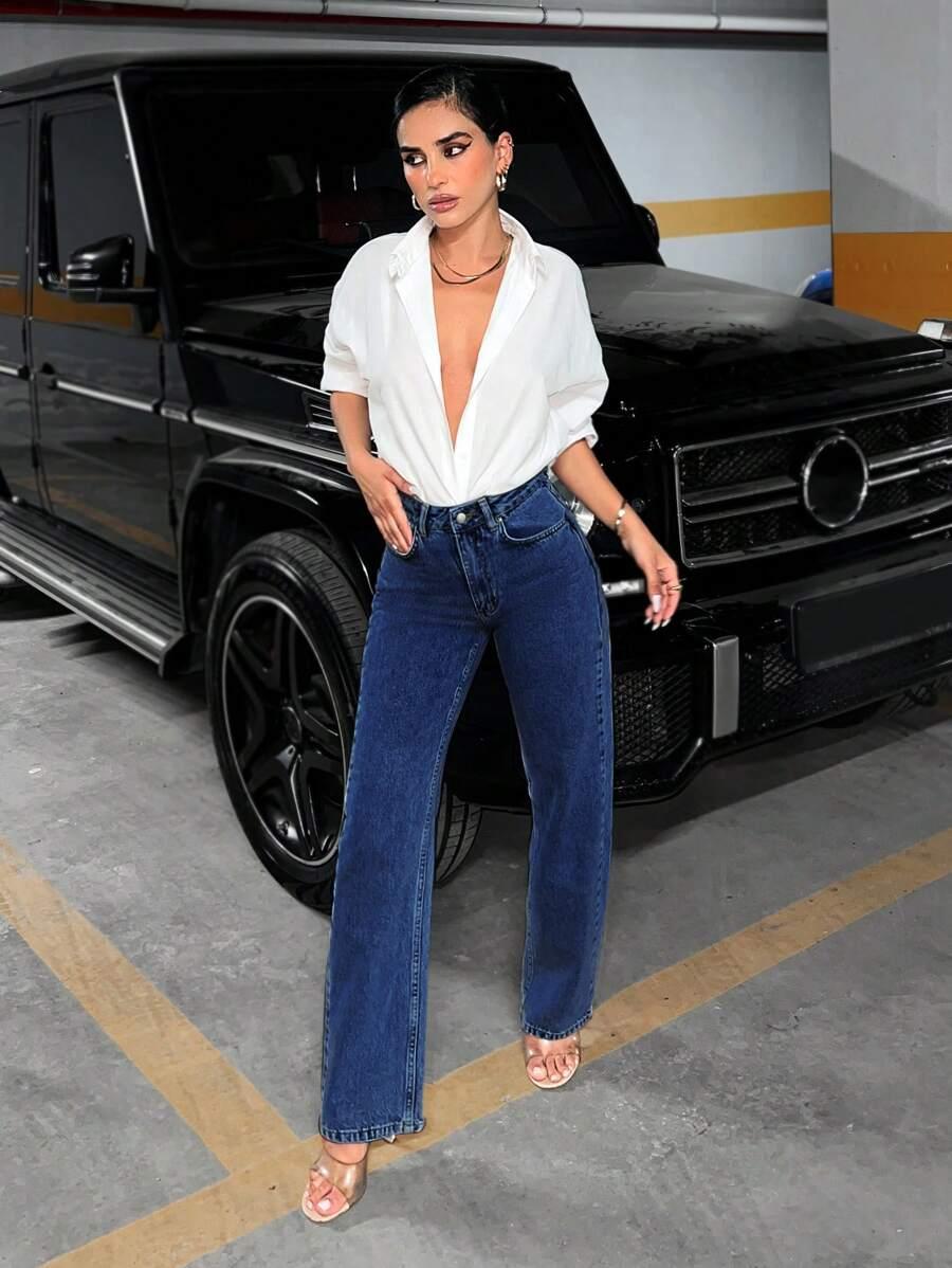 NIEBIESKIE SPODNIE JEANS