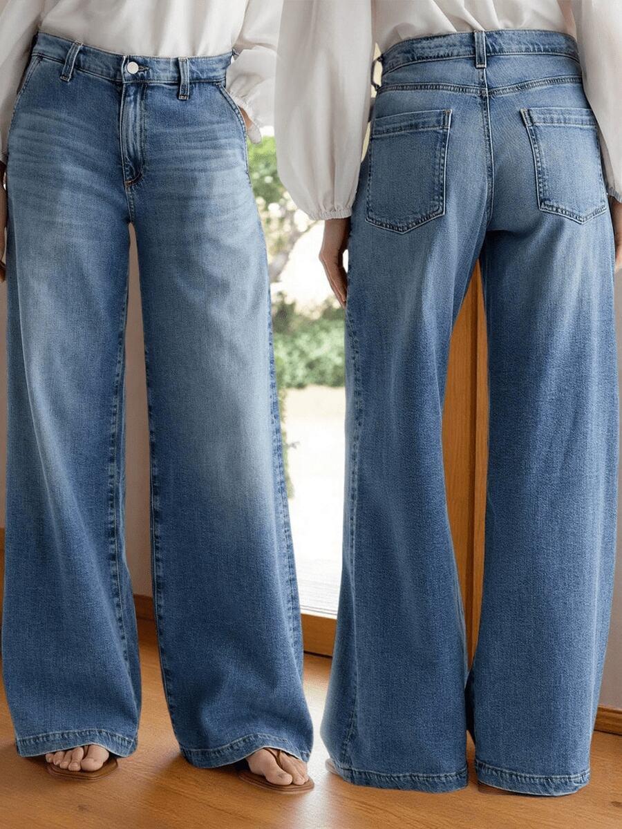 niebieskie spodnie jeans