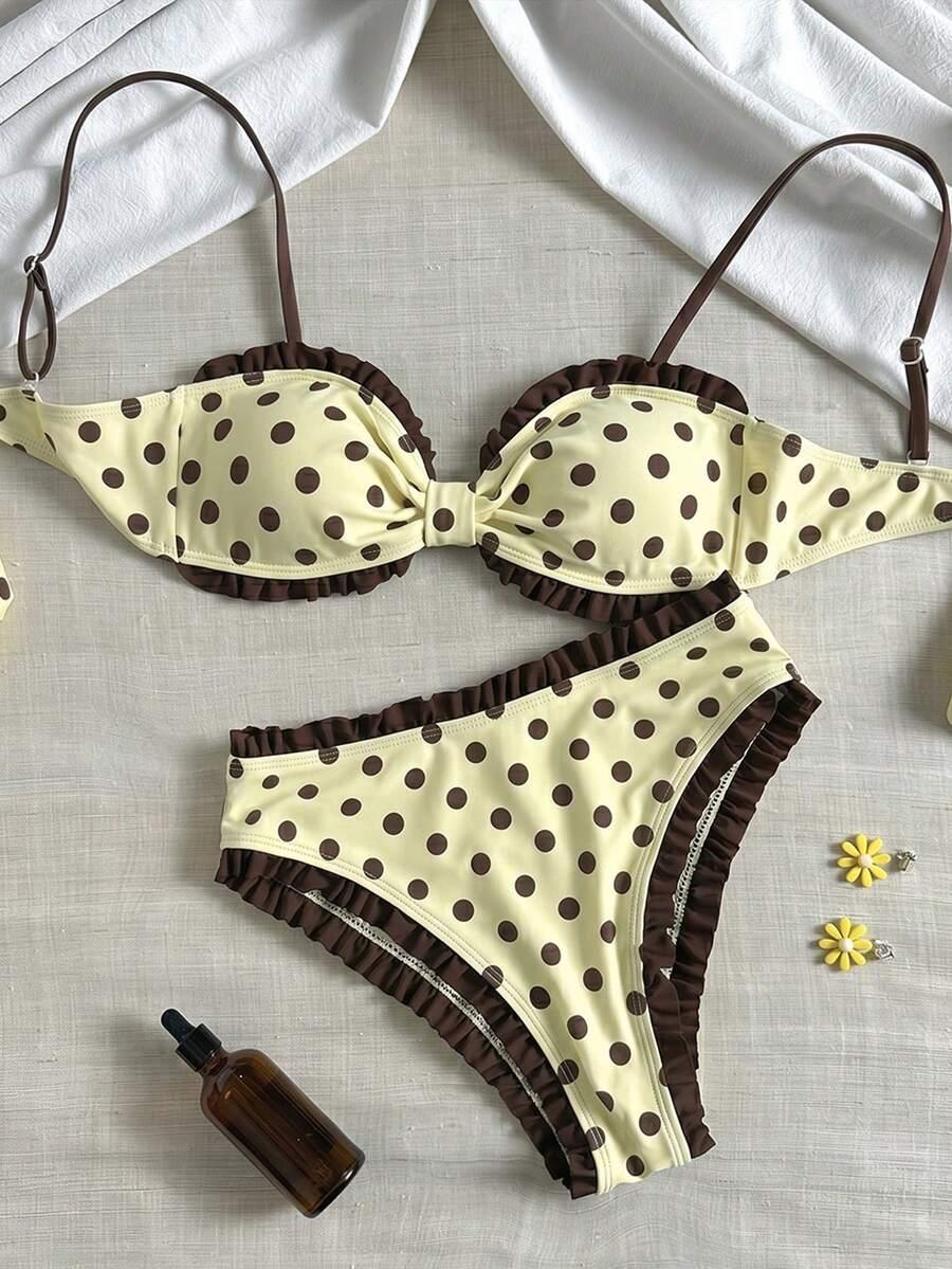 DWUCZĘŚCIOWE BIKINI DAMSKIE W GROSZKI