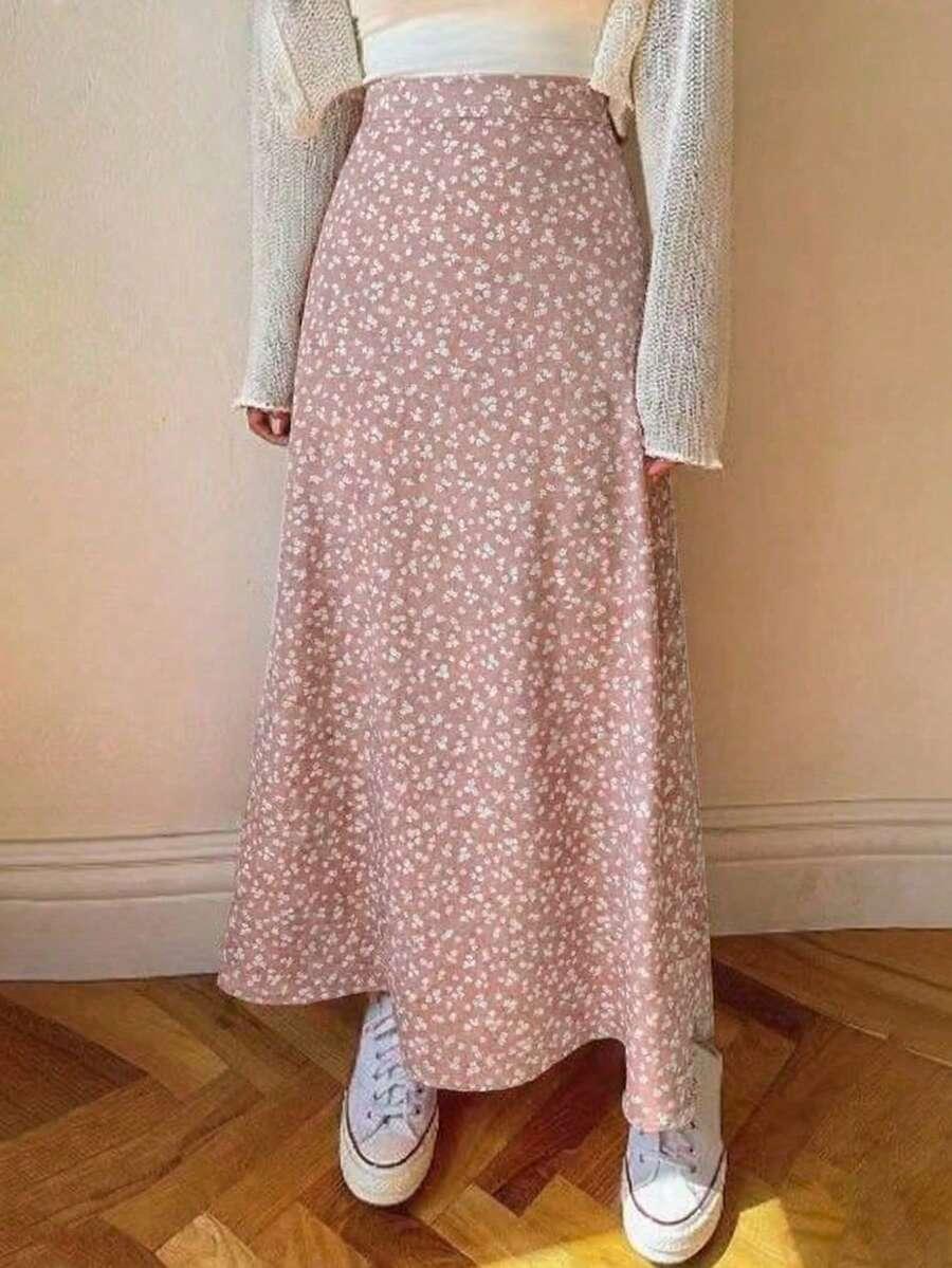 różowa maxi spódnica