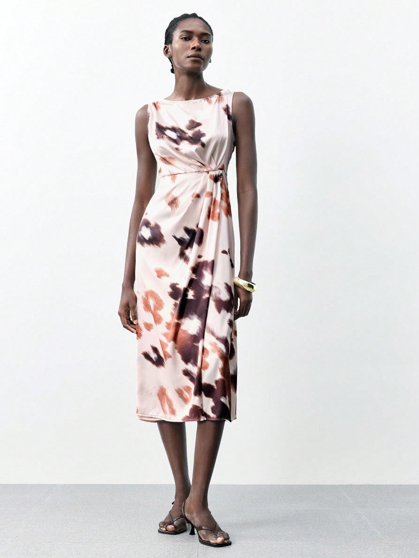SUKIENKA MIDI ZE WZOREM 