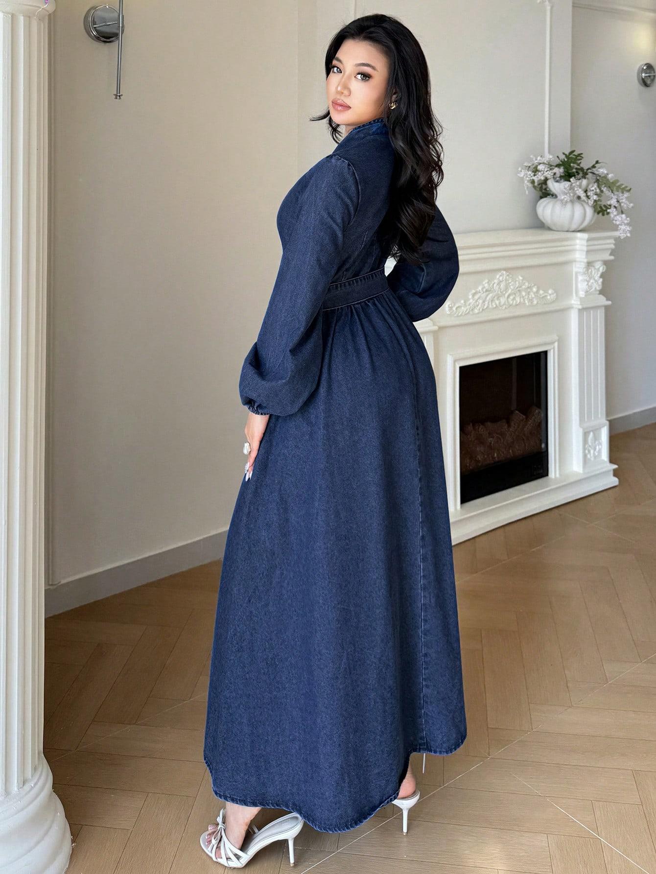 niebieska maxi sukienka