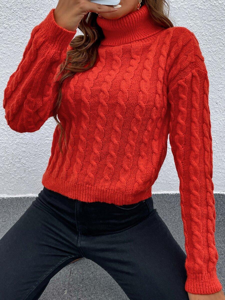 pomarańczowy sweter golf 