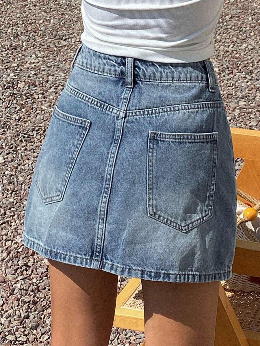 NIEBIESKIE SPÓDNICO-SPODENKI jeans
