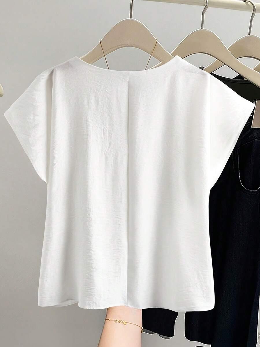 biała bluzka v-neck