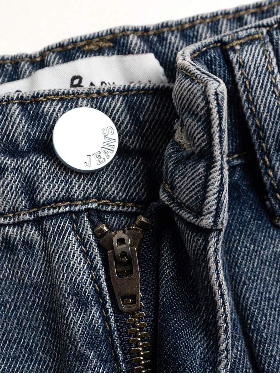 SPODNIE JEANS KIESZENIE ZAMEK