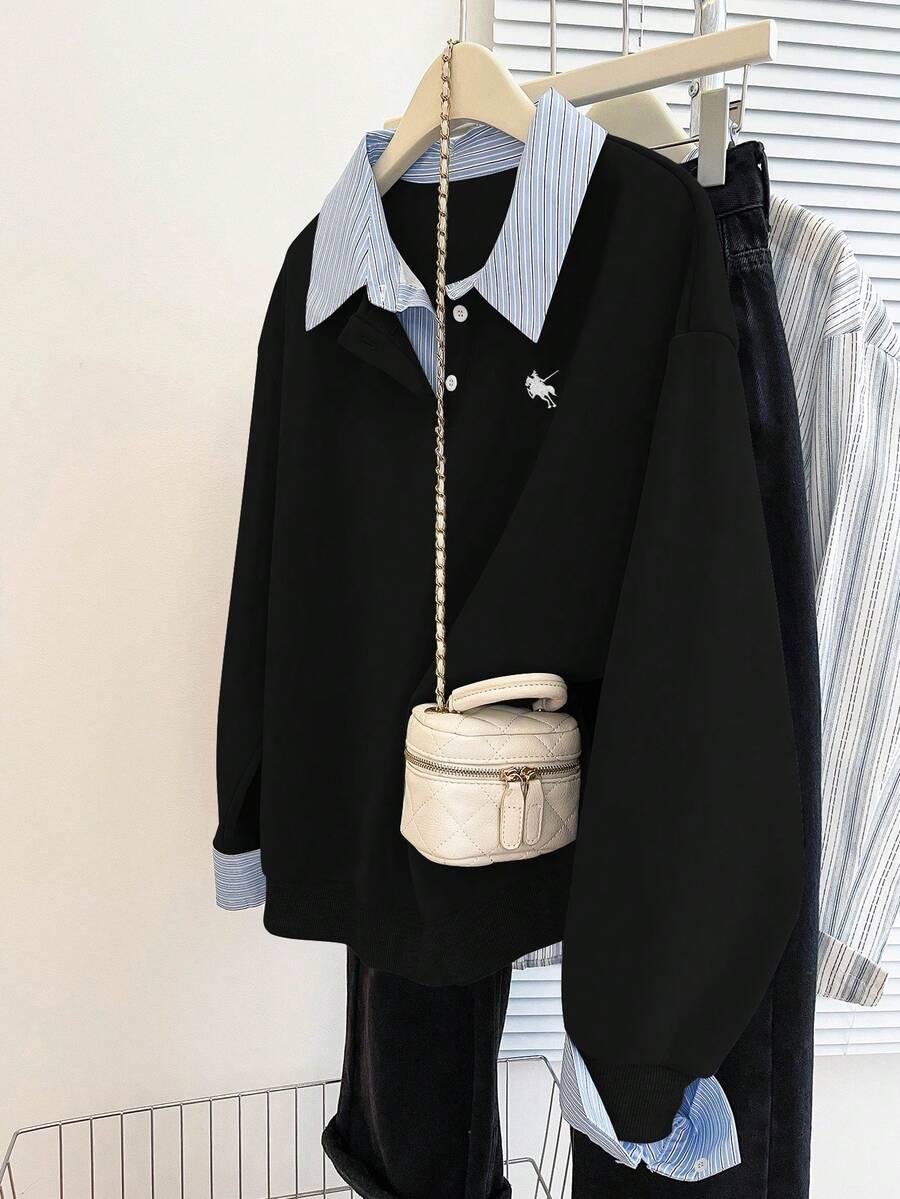 BLUZA ŁĄCZENIE KOŁNIERZYK