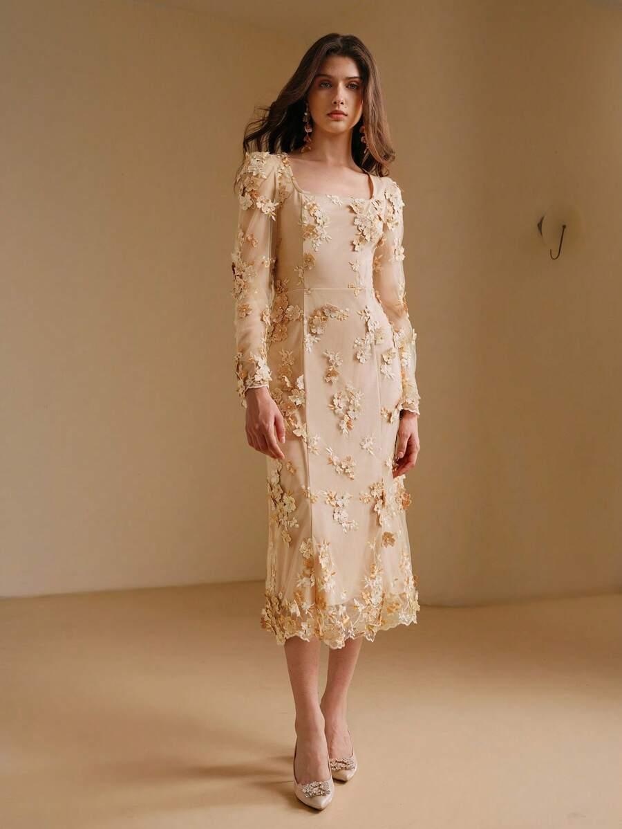 ELEGANCKA KOKTAJLOWA MIDI SUKIENKA