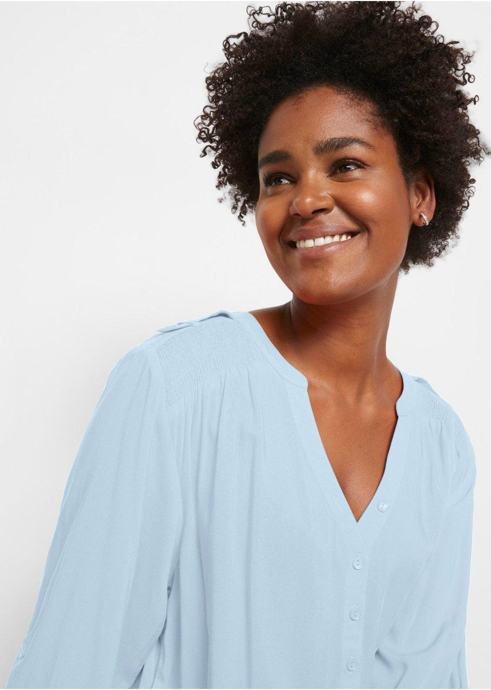 NIEBIESKA BLUZKA V-NECK 