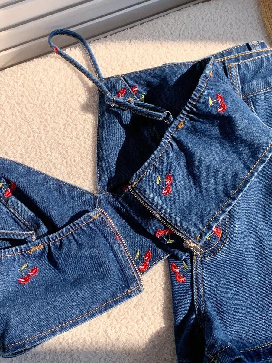 NIEBIESKI JEANSOWY TOP 