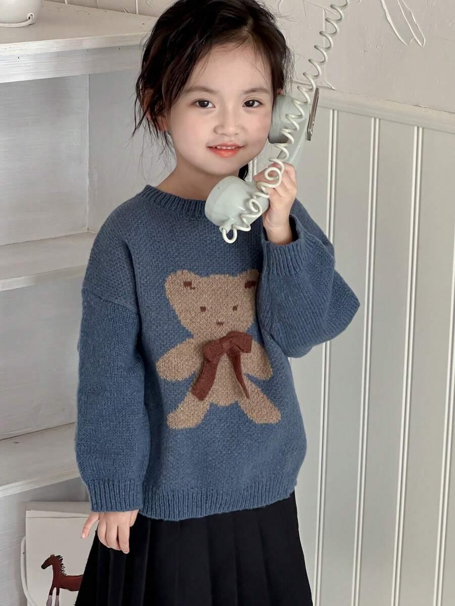 sweter okrągły dekolt wzór