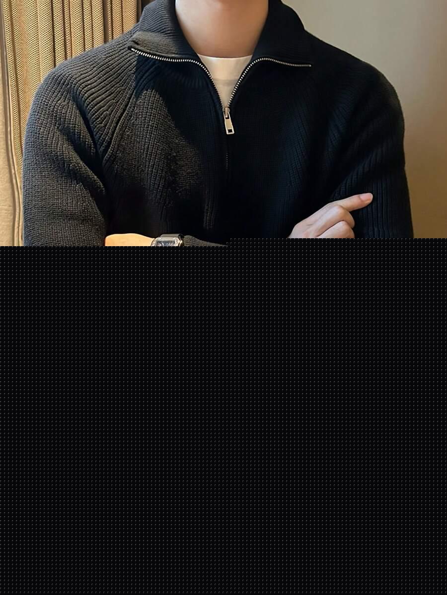 czarny sweter kołnierz zip
