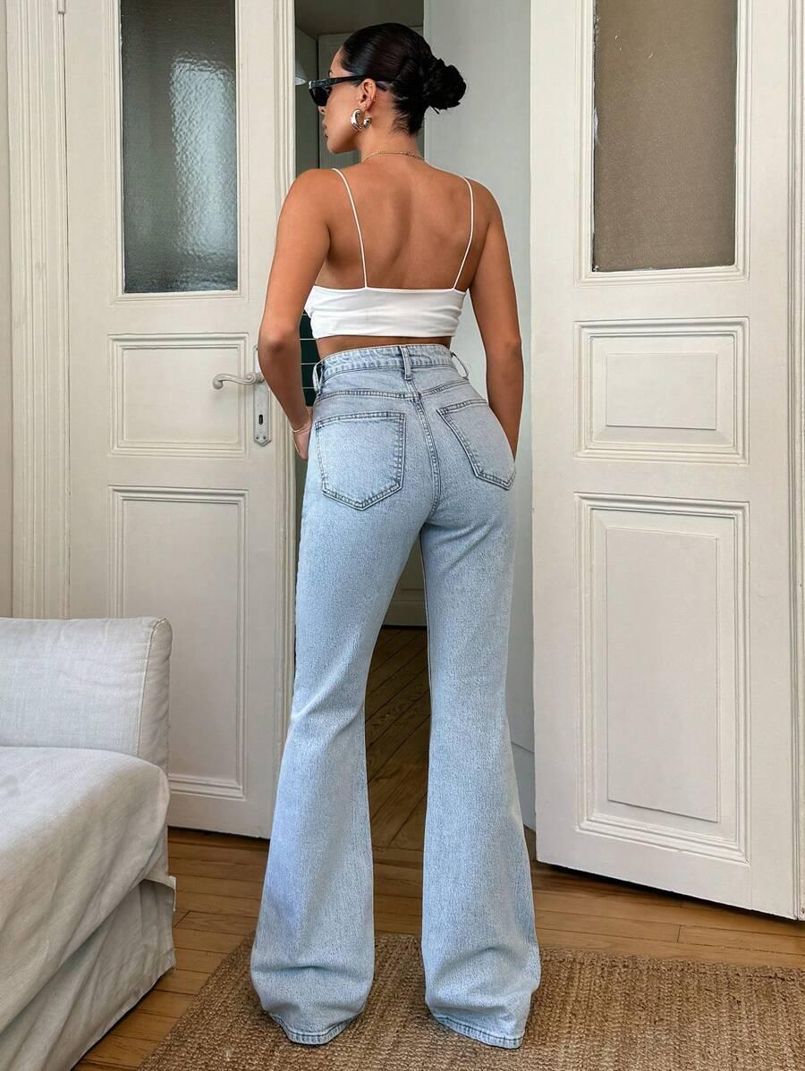 SPODNIE JEANS DZWONY WYSOKI STAN
