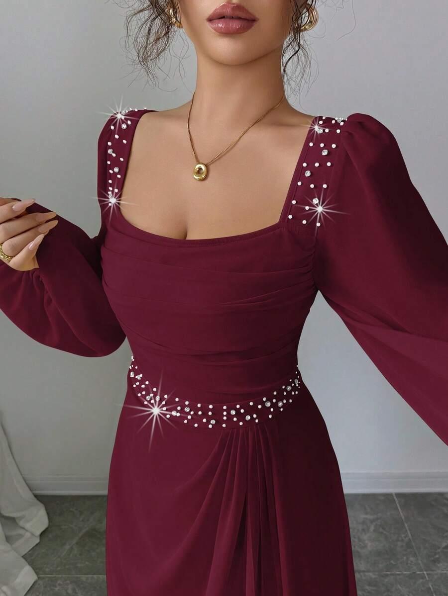 CZERWONA MAXI SUKIENKA