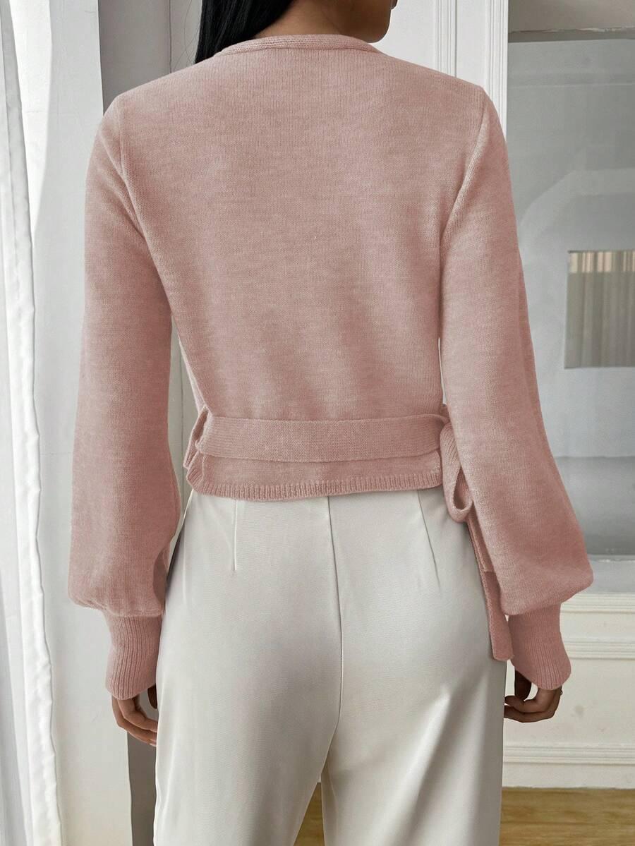RÓŻOWY SWETER WIĄZANIE