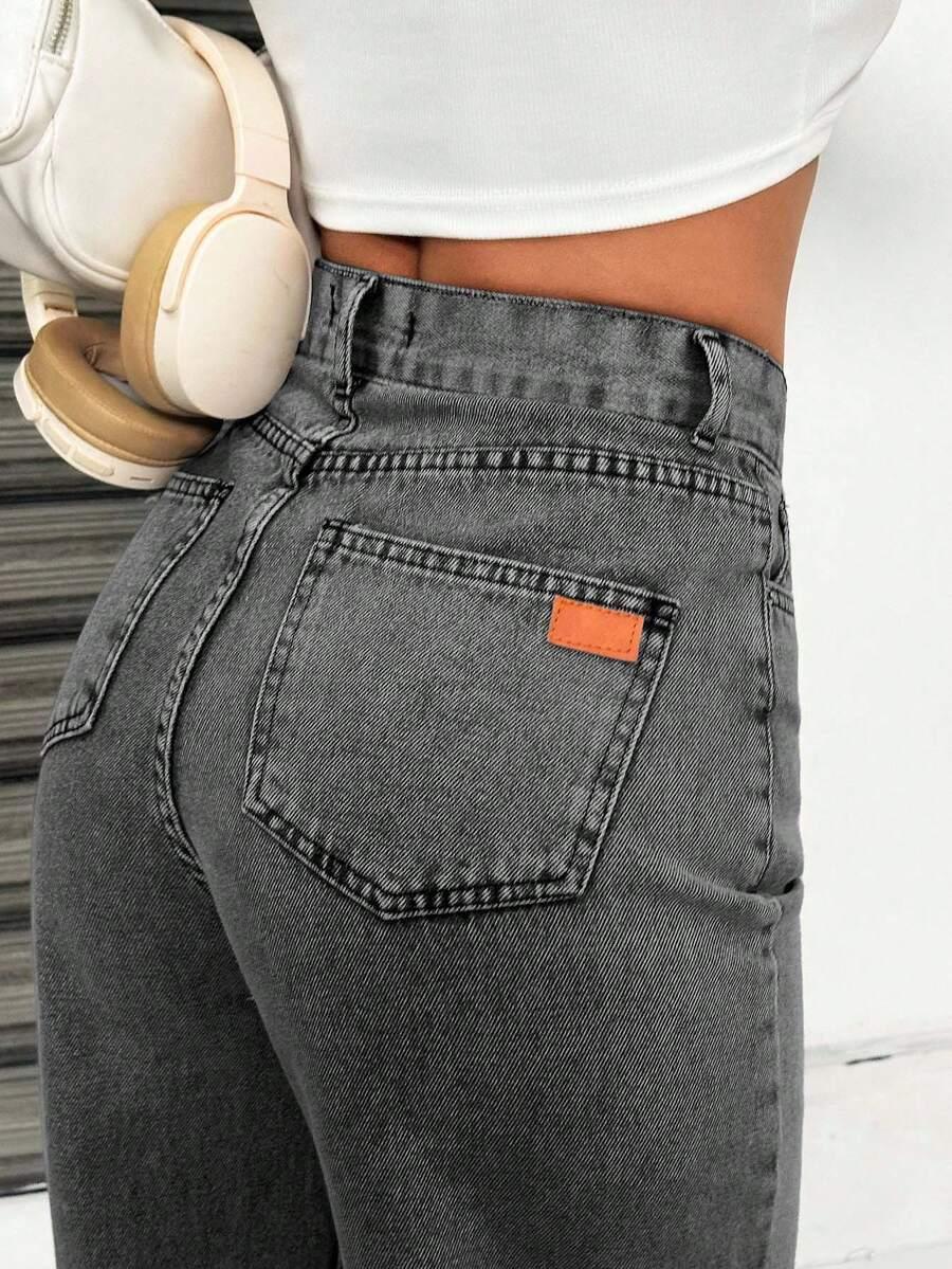 proste spodnie jeans wysoki stan