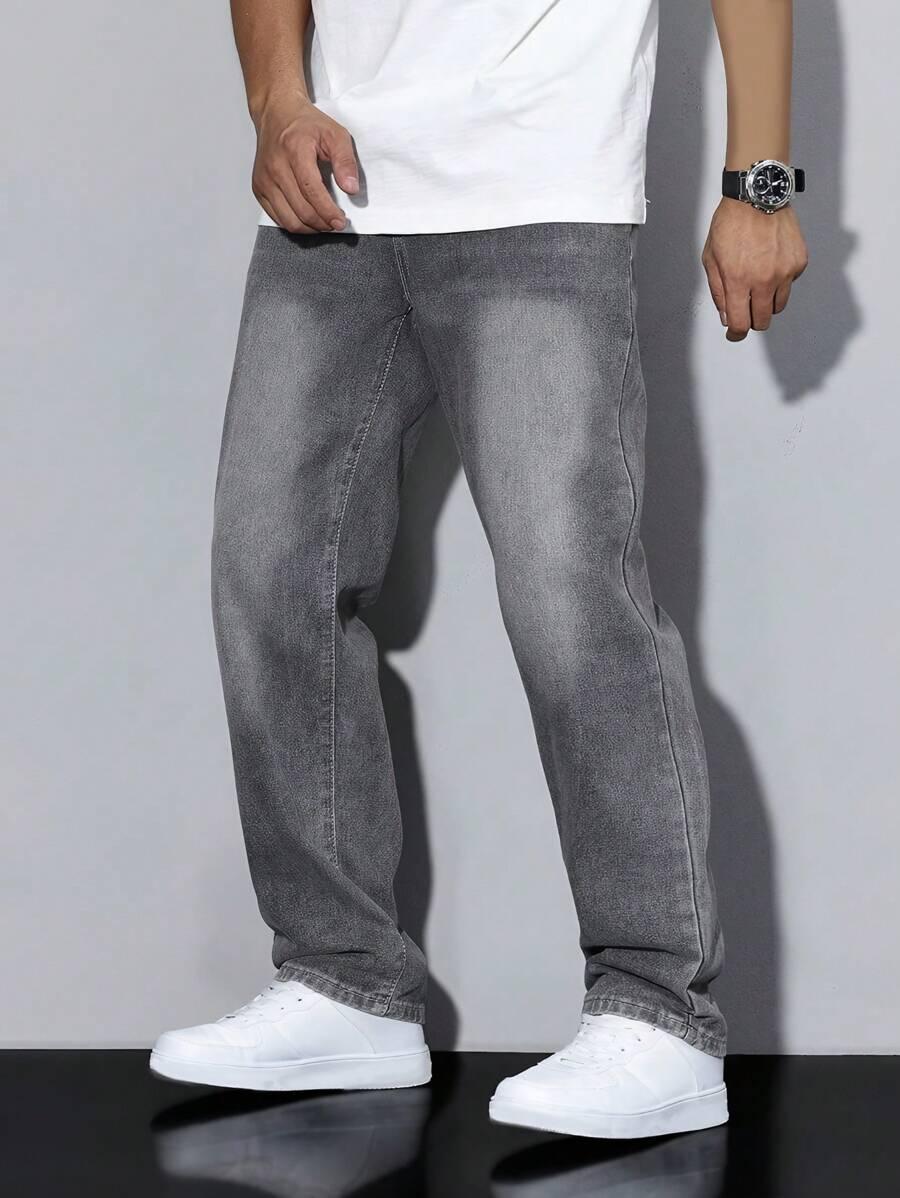 SZARE SPODNIE JEANS