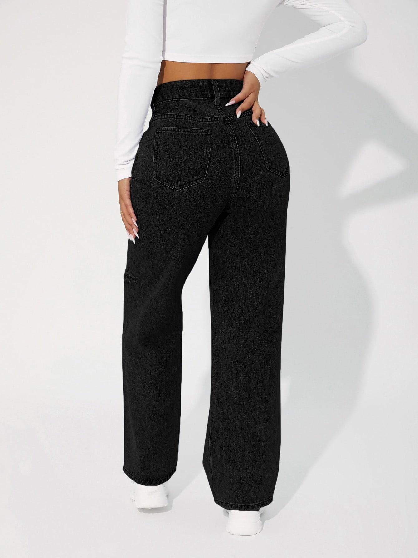 CZARNE SPODNIE JEANS